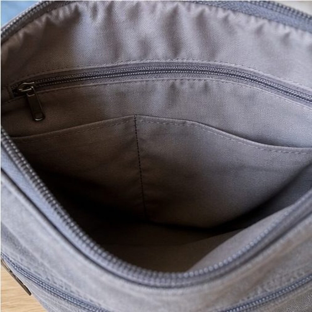 Gray Canvas Crossbody Bag - Picture 6 of 6